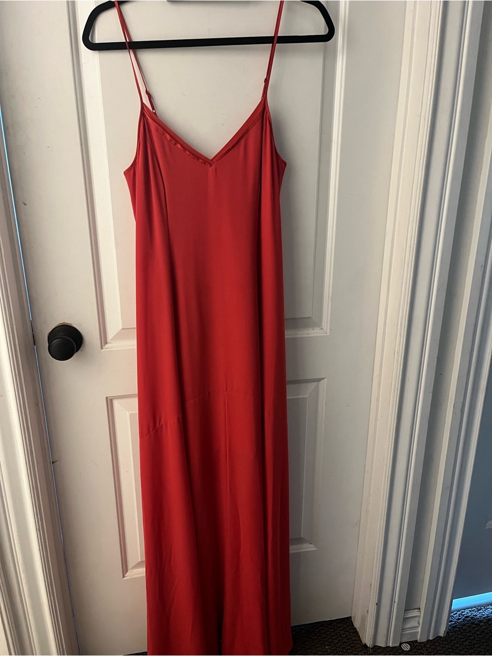 White House Black Market Red Slip Maxi Dress with Spaghetti Straps